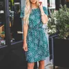 Günlük Elbiseler Jaycosin Yaz Zarif Eğlence O-Boyun Baskı Sıkılık Uzun Elbise Kadınlar Kısa Kollu 2021 Kolay Sundresses 4251