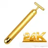 Hete gezicht 24k gouden vibratie gezichtsrol massager stok lift huid strakker rimpelstick stick face skin care