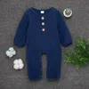 INS Simple Boy Girl abbigliamento pagliaccetto Primavera Autunno Manica lunga O-Collo Tinta unita Pagliaccetto morbido Vestiti 100% cotone Pagliaccetti per bambini 0-2T