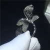 Цветок форма обещание кольцо стерлингового серебра 925 пробы проложить установка 5A Cz камень обручальное кольцо обручальное кольцо для женщин палец ювелирные изделия