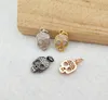 10 Pcs Tiny CZ zircon skeleton head shaped Charm Jewelry Micro pave crystal Pendant Jewelry Finding DIY necklace PD887