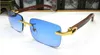 Des lunettes de soleil en bois de toute nouvelle marque Cool Brand Sport Buffalo Horn Glass Lens Sunglasses For Men Clear Lenses avec Case bon marché 7047300