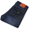 Hommes de Mode Business Jeans Droite Tube Baggy Moto Jeans Slim Fit Droite Denim Pantalon En Détresse Pantalon D'hiver