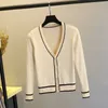 Slim Cardigan Damen strickt Pullover Frühling Herbst Mantel V-Ausschnitt Plus Größe Kleidung Langarm Dünne Pullover Kurze Mäntel1