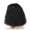 Deep Curly Lace Front Wig Brazilian Bob Wigs Short Human Hair Wigs For Black Women 130% Remy preplucked baby hair bleached knots