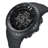 Męskie Zegarek Sportowy, Męski All Black Digital Watch Watch Watch Elektroniczny Ruch Kwarcowy Army Watch LED Podświetlenie Zegarki dla mężczyzn