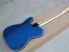 Guitare électrique à corps bleu personnalisé Fectory avec pickguard d'écriture, matériel chromé, touche en palissandre, offre personnalisée selon vos demandes.