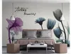 papel de parede 3D wallpapers custom photo mural wall paper Modern minimalist retro nostalgic transparent flower mural tv background wall