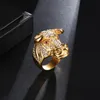 Anello di toro in acciaio inossidabile creativo per uomini anelli di strass bianchi hip hop hop accessori gioielli punk oro geometrici whol7019527