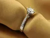 I più venduti gioielli di lusso fatti a mano in vero argento sterling 925 taglio rotondo topazio bianco diamante solitario CZ anello da sposa da donna 6920030