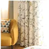 Rideau rideaux américain Rural coton lin occultant pour salon oiseau impression fenêtre écran chambre tissu rideaux1