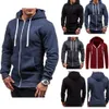 New Grosso com capuz T Magro Zip Mens Long Sleeve Quente Muscle Zip-Up Hoodie Slim Fit camisola Gym