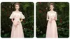 Brautjungfernkleid im neuen Stil, dickeres rosafarbenes Mädchen-Schwestern-Gruppenkleid, Hochzeit, Brautjungfernkleid, Winter, langer Stil