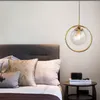 Loft Modern Pendant Light Bedside Hanging Lamp Kitchen Island Suspension Bedroom Magic Bean Gold Glass Ball Lighting