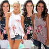 Women Summer Floral Vest Tank Top Loose Sleeveless T Shirt Neck Strap Irregular Casual T-shirt Tee Beach Travel 10pcs AAA2242