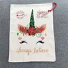 2021 Newest Christmas Santa Sacks Cute Design Large Drawstring Canvas Xmas Gift Bag 08