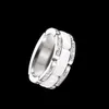 Hochzeit Schmuck Männer Frauen Ring Klassiker Schwarz -Weiß -Keramik 316L Titanium Stahlkette Eins Doppelreihe Kristallring