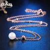Мода-настоящие ожерелья из стерлингового серебра 925 пробы для женщин 3 цвета цепи с жемчужными подвесками девушки партия изысканные ювелирные изделия подарок PSN27