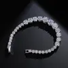 Bracciale tennis femminile fatto a mano 8mm 5A Cz pietra Braccialetti da sposa per feste in argento per donna Gioielli di moda da sposa