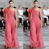 2020 projeto original Vestidos de baile de um ombro Ruffles Vestidos Partido Evening Wear Red Carpet Vestidos desfile de moda