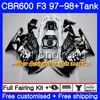 Ciało + zbiornik dla Honda CBR 600 FS F3 CBR600RR CBR 600F3 97 98 290HM.13 CBR600 F3 błyszczący czerwony rama 97 98 CBR600FS CBR600F3 1997 1998 Łwycenia