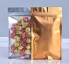 Leotrusting 100pcs/lot Flat Bottom Clear Front Gold Back Zip Bag Resealable Plastic Zipper Bag Sugar Tea Nuts Home Supplies Storage Bags