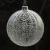 Decorações de Natal Diameter6cm Bola de Vidro Listrado Globo Transparente Com Chips Árvore Pingente Ornamento Ball16298826