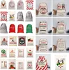 Startseite Weihnachtsgeschenk-Säcke Wiederverwendbare Weihnachtssack-Taschen Leinentasche Rentier-Elch-Süßigkeitsbeutel mit KordelzugRentiere Geschenke Aufbewahrungstasche4649