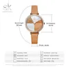 Shengke Montre Femmes Shell Cadran en cuir Dames Montre Mouvement À Quartz Japonais Ultra Mince Boucle Bracelet Reloj Mujer Montre Femme