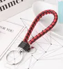 30Pcs/lot Knitted leather cord keychain car key chain lady bag hand-held key pendant mixed 22 colors lanyard free shiping