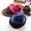 Hiver Vintage Chaud Soleil-ombre Panama Fshion Gangster Cap Dur Large Bord Fedora Trilby Feutre Chapeau Style Britannique Femmes Hommes D19011102