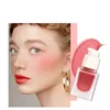 DEROL Liquid Blusher 6 Color Face Makeup Silky Lasting Natural Cheek Rouge Rose Peach Red Color Shimmer Blush Cream Cosmetics