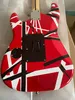 Wolf Eddie Edward Van Halen 5150 White Stripe Red Electric Guitar Floyd Rose Tremolo Locking Nut Maple Neck Fingerboard 1 Bri9971349