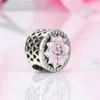 Best selling pink magnolia charms beads jewelry accessories logo original box for 925 sterling silver DIY bracelet jewelry3078850