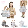 Striped Diaper Handbag Multifunction Large Capacity Nappy Mummy Bags Maternity Stollers Nursing Shoulder Bags Organizer Outdoor O_OOA6933