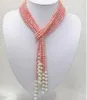 Collier de perles d'eau douce rose corail