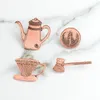 خمر فنجان القهوة سلسلة بروش اليد بلانت وعاء تصفية مجموعة كأس القهوة الأجهزة بروش شارات معدنية هدية الملابس