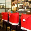 Christmas Sed Chair Copertura Santa Clausola Red Hat Sedia Indietro Coperture Dinner Chair Cap Set per Natale Xmas Home Decorazioni per feste a domicilio Nuovo GGA2531