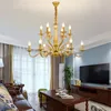 Lustre americano para sala de estar, sala de jantar, quarto, criativo, retrô, iluminação, ferro forjado, luz de vela, lampadari