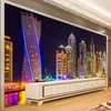 Dropship Personalizzato 3D Photo Wallpaper Dubai Night View City Building Wall Parete murale Carta da parete Home Decor Soggiorno Sfondo Muro Pittura