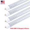 8-fots LED-lampa T8 8 fot LED Single Pin FA8 V-formad SMD2835 100LM/W LED-lysrörslampa lager i USA