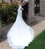 2019 robes de mariée sirène en dentelle rétro spaghetti dos nu balayage train perles de cristal jardin pays plage robes de mariée vestido de novia