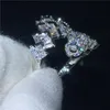 مكتب سيدة زهرة مجوهرات 925 الفضة الاسترليني خاتم الماس حفل زفاف خواتم الفرقة للنساء هدية كبيرة