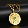 Fashion Men Designer Gold Silver Color Eye of Horus Pendant Colliers Hip Hop Jewelry 60 cm de longue chaîne Punk Mens Collier For Gifts2900276