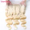 Glamorous Blonde Hair 360 Frontal 613 Brazilian Body Wave Straight Human Hair Full Lace Frontal Peruvian Indian Russian Round Lac7225107