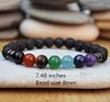 7 chakra perle di lava di giada bianca con braccialetto originale di pietra biliare nera bracciale uomo e donna bracciale aroma cura energia