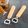 Bottle opener beer cap remover wine wooden handle stainless steel kitchen tool wood party supply for man
