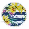 Round plant blanket microfiber printed round lunch pad towel Polyester beach towels shawl cushion belt tassel 150cm T10I004