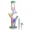 colorful glass water bongs dab rigs downstem perc bubbler dabber chicha smoke accessory luminous bong waterpipe hookahs shisha 30cm tall