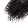 7pcs/набор Kinky вьющиеся клипы ины наращивание волос 100 г афро-американских монгольские Виргинские афро кудрявый вьющиеся волосы клип в расширениях человеческих волос